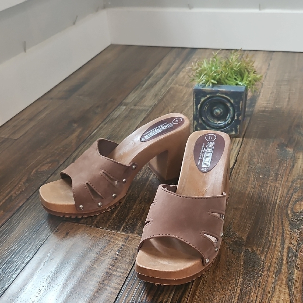 The Leather Co. Brown Suede Women's Mules Made‎ In Italy - Picture 5 of 9